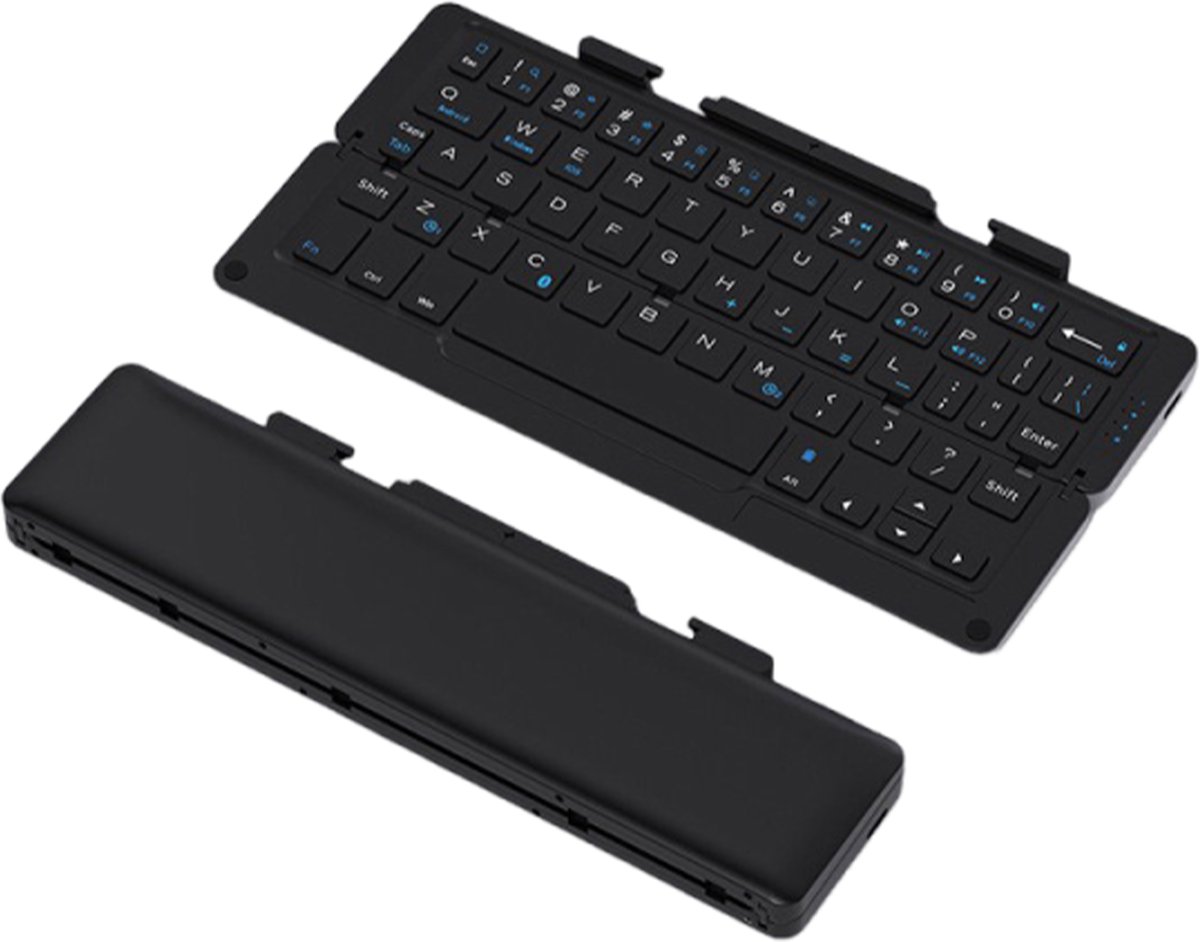 NAXSIR Vouwbaar draadloos Bluetooth‑toetsenbord, oplaadbaar met magnetische telefoon‑ en tabletstandaard