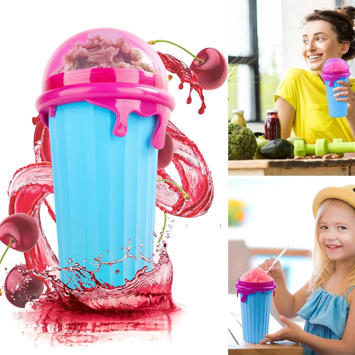 Beker Voor Slushmaker - Magische Snelle Bevroren Smoothiebeker - Koelbeker - Dubbellaagse Knijpbeker - Slushy Maker
