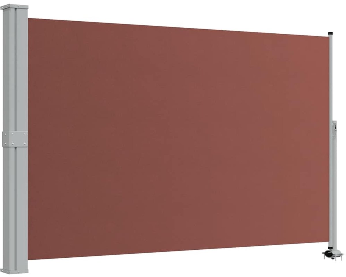 Famanu – Uittrekbaar tuinscherm van 160x300 cm, bruin, ideaal voor privacy en schaduw in de tuin
