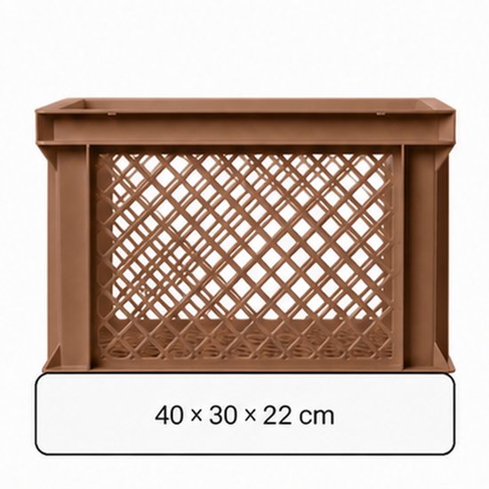 Vintag Fietskrat - 26 Liter - 40 x 30 x 22 cm - Kunststof - Bruin — afbeelding 4