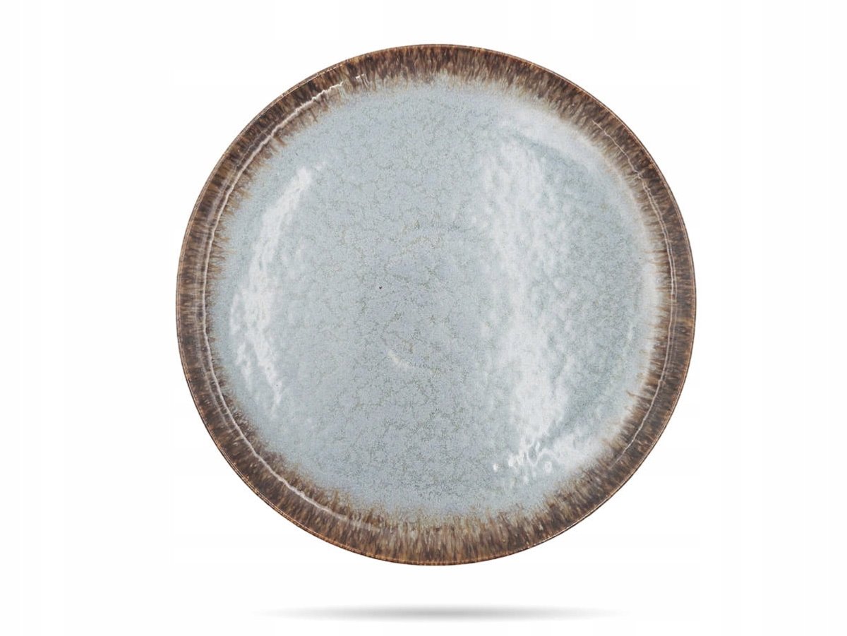 Kera Ceramika Topaz Pizzabord 33 cm - Handgemaakt Blauw/Bruin
