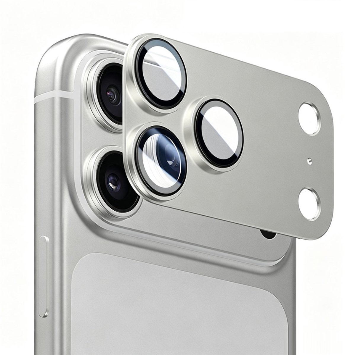 Zandarix Camera Lens Protector Geschikt voor Apple iPhone 18 Pro - Camerabescherming - Militaire - Tempered Glass AR+AF - Compatibel met Hoes - Zilver
