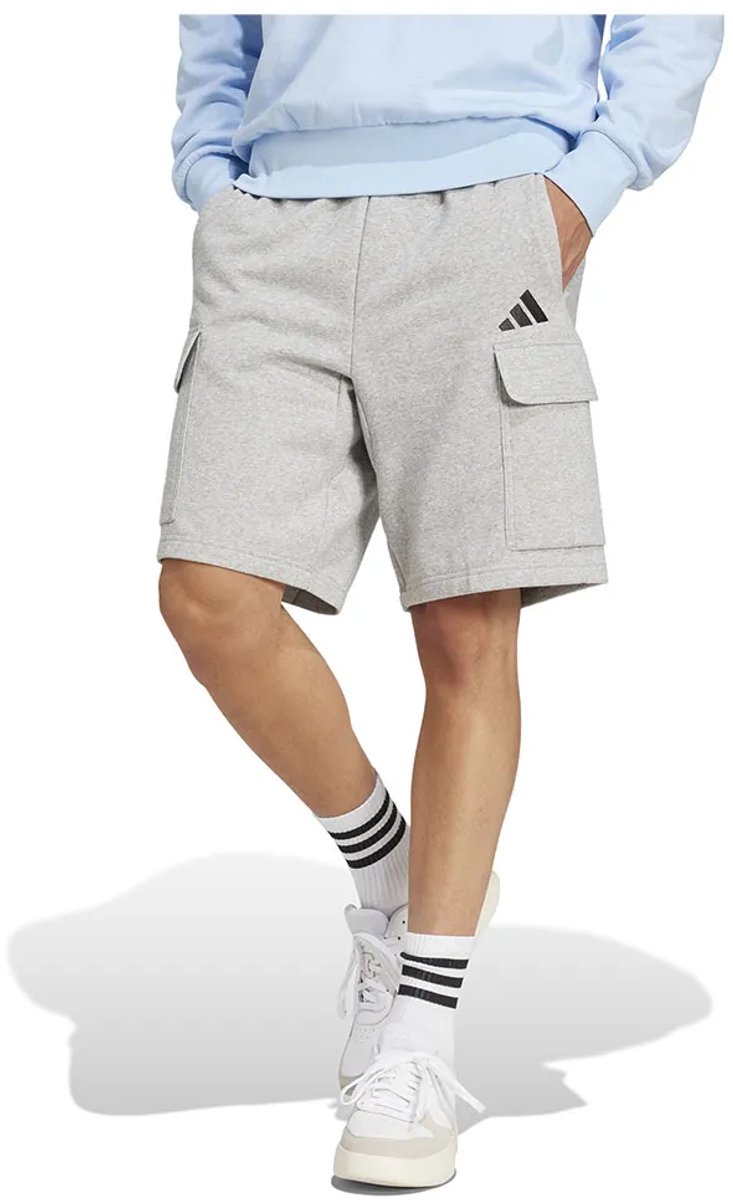 Adidas Essentials Feel Cozy Fleece Cargo Shorts M Regular Man Zwart
