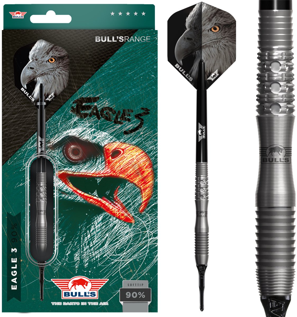 Bull's Eagle 3 90% Soft Tip - Dartpijlen - 20 Gram