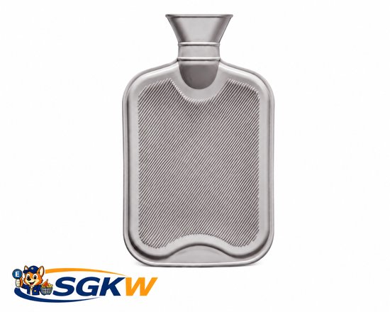 Kruik - Waterzak - Warmwaterkruik van natuurlijk rubber, 2 liter, lichtgrijs