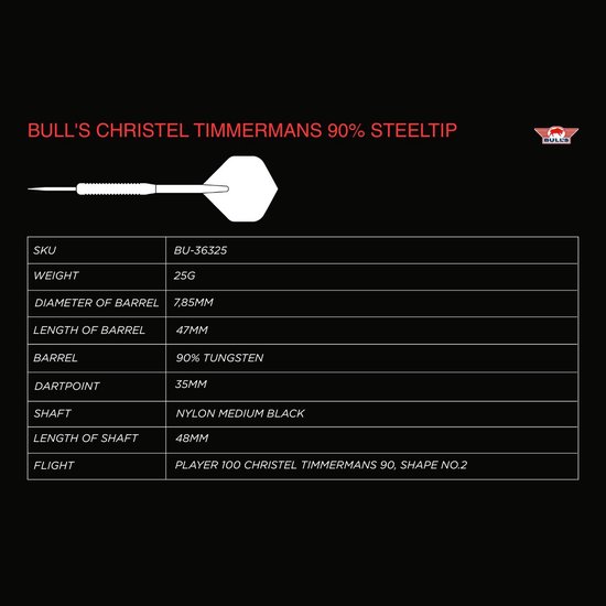 Bull's Christel Timmermans 90% - Dartpijlen van Bull's — afbeelding 5