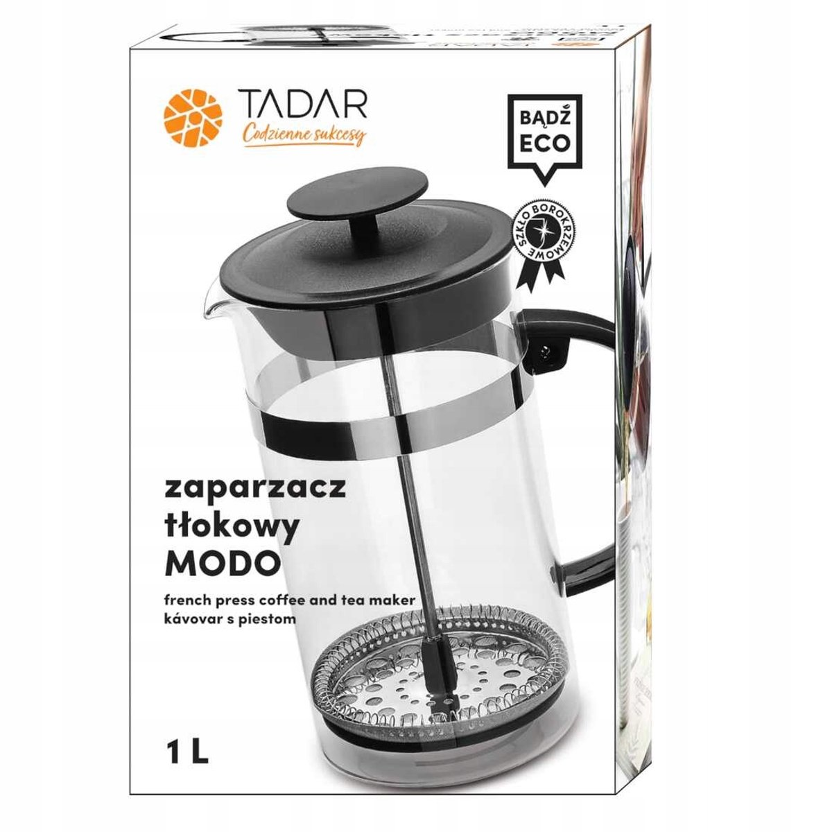Modo Glazen Koffiezetter met Filter 1000ml - 8 Kopjes