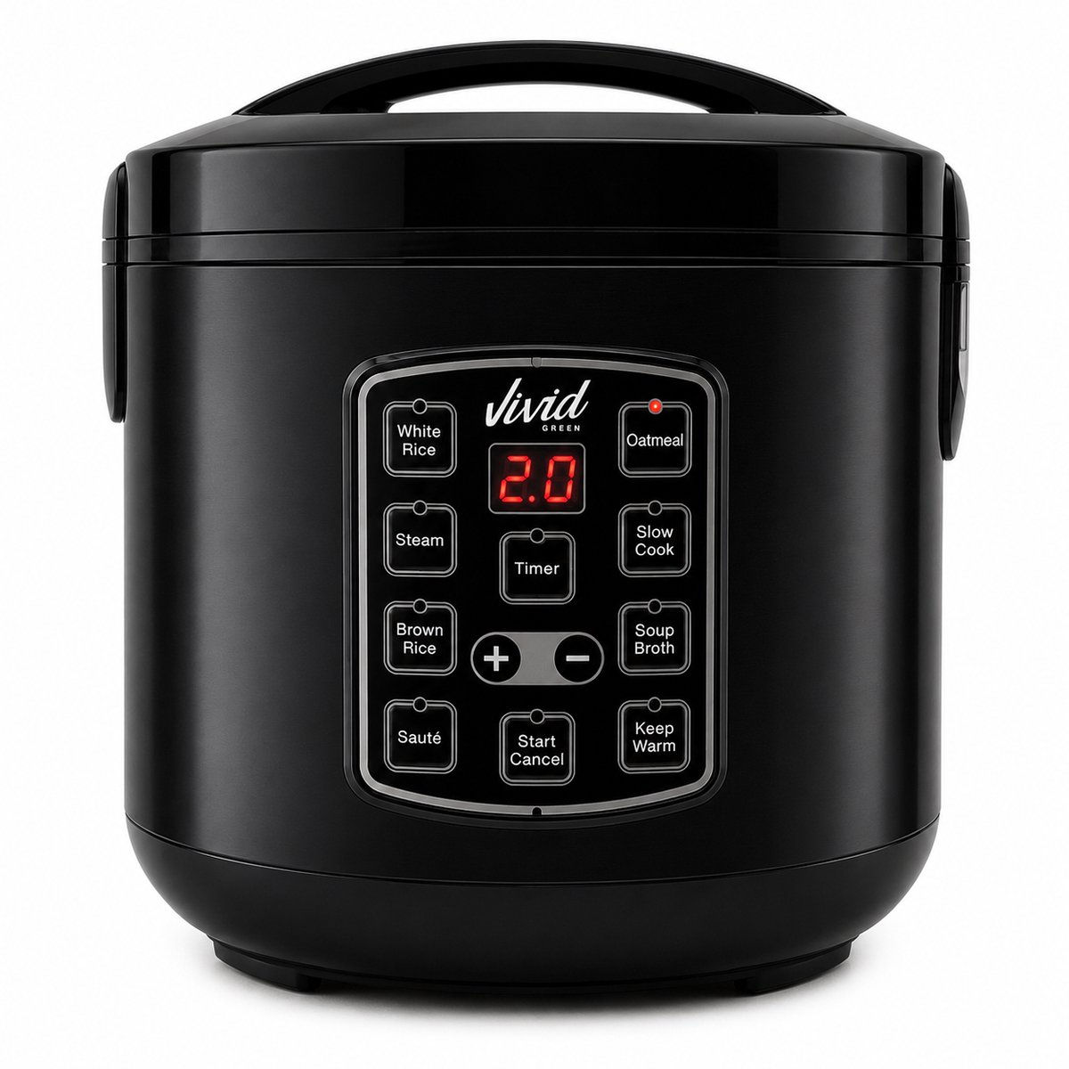 Rijstkoker 1.8L met stomer - PFAS-vrij - Slowcooker met Timer - 10 Porties - Multicooker - Rice Cooker - Zwart - Vivid Green
