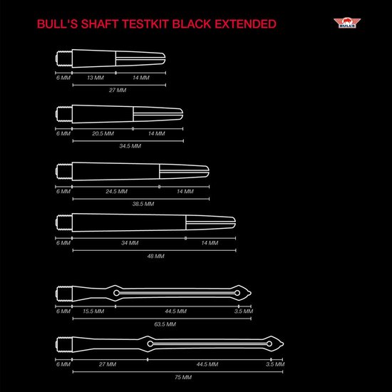 Bull's nylon shaft testkit - Dart Shafts van Bull's — afbeelding 3