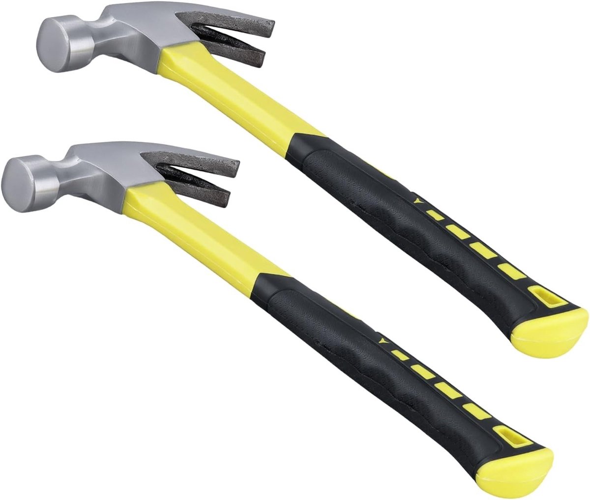 2 Stuks 16oz Klauwhamer met Comfortabele Grip, Ideaal voor Timmerwerk en Klussen, Totaal Gewicht 610g