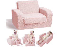 Allvia® Kindersofa - Zitzak - Kinderstoel - Roze - 91cm x 25cm x 52cm