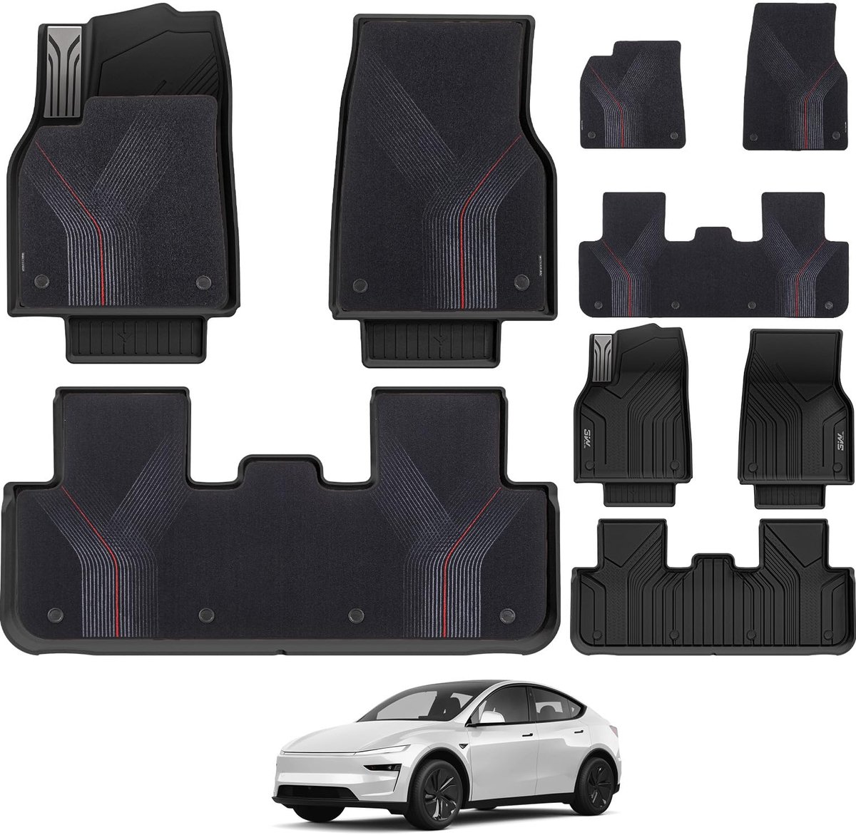 Famanu – Automatten set voor 5-zits auto, waterdicht TPE-materiaal, gepersonaliseerde binnenbescherming