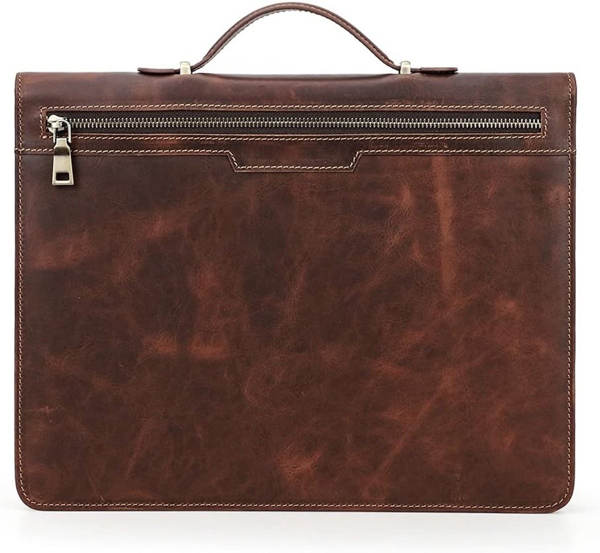 Multifunctionele Leren Padfolio voor Werk - Vintage Organizer met Rits voor iPad en Laptop tot 13,3 Inch - Ideaal voor Conferenties en Zakelijke Vergaderingen