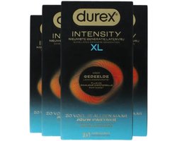 Durex Intensity Condooms XL - Nieuwste generatie ultradunne, latexvrije condooms voor mannen – Gedeelde lichaamswarmte - 4 x 10 stuks - Voordeelverpakking