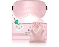 Aosun Zijden slaapmasker voor zijslapers, 22 mm, 100% biologische moerbeizijde, oogmasker, ideaal cadeau voor vrouwen en mama, lichtblokkerende slaapbril, oogklep met verstelbare band voor yoga