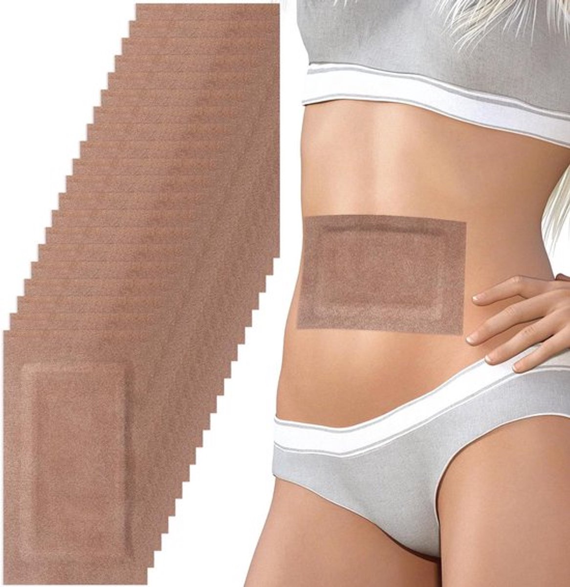 Castorolie-pak-wikkel, 20 stuks, zelfklevend navelpatch van katoen voor taille en buik, niet wassen.