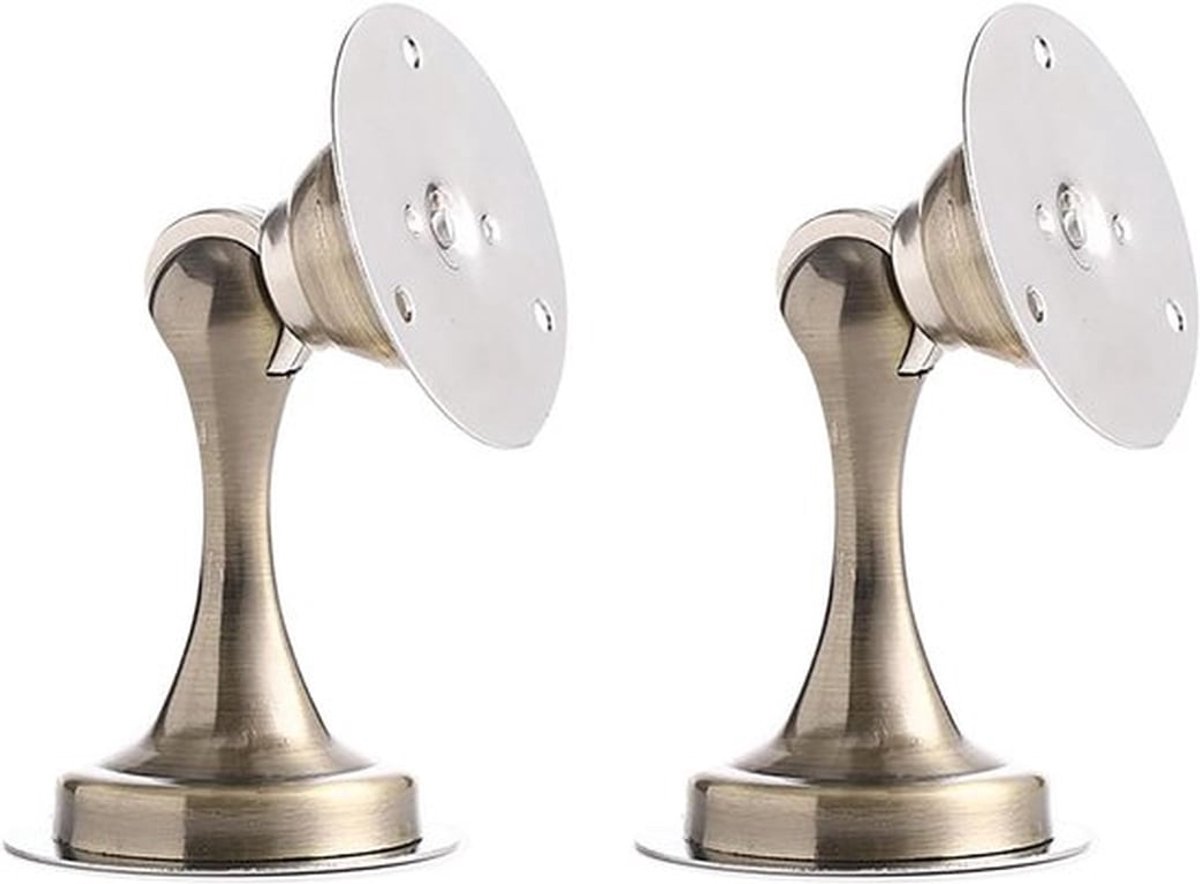 Magnetische deurstopper, 2 stuks roestvrijstalen houders voor buiten - bronskleurig, vloerstopper voor muren en vloer