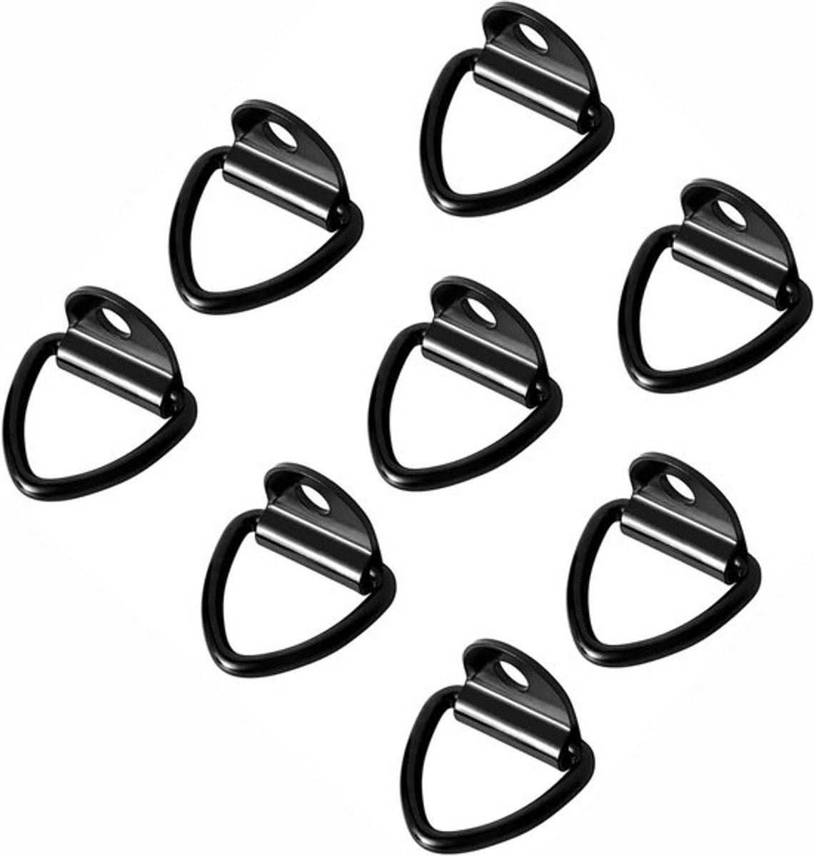 Opbouwring - V-ring van roestvrij staal met 400 kg belasting - zwart - voor autoaanhanger, vrachtwagen, boot - zware belasting.
