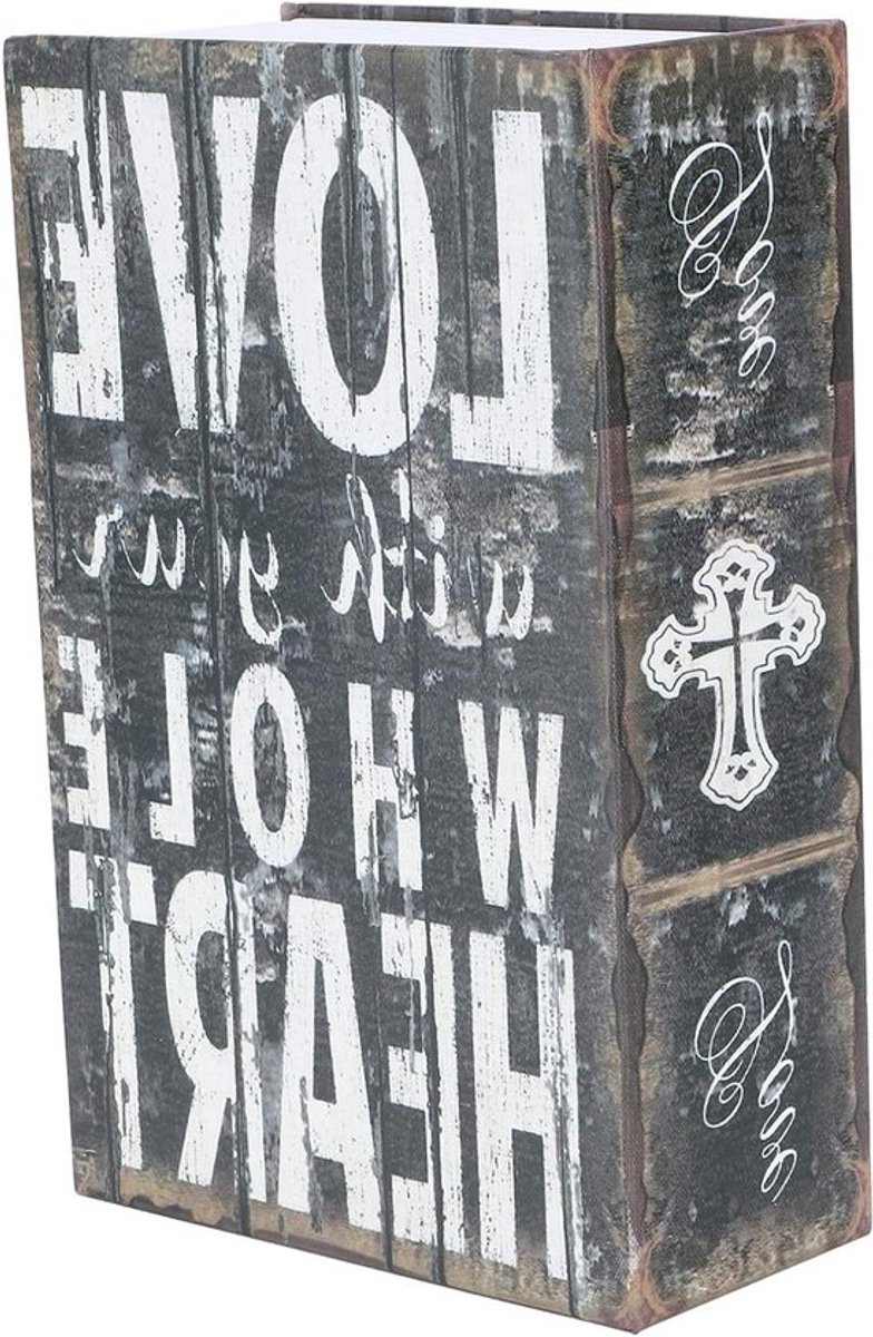 Draagbare boekkluis met combinatie slot, multifunctionele metalen kluis voor geld, sieraden en documenten, verborgen compartiment voor waardevolle spullen (18,3x11,7x5,6 cm)