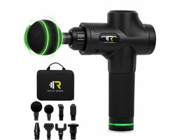 ReyFit Sports Massage Gun Pro - 30 Standen en 8 Opzetstukken - Sport En Relax Massageapparaat - Massage Pistool - Inclusief Koffer