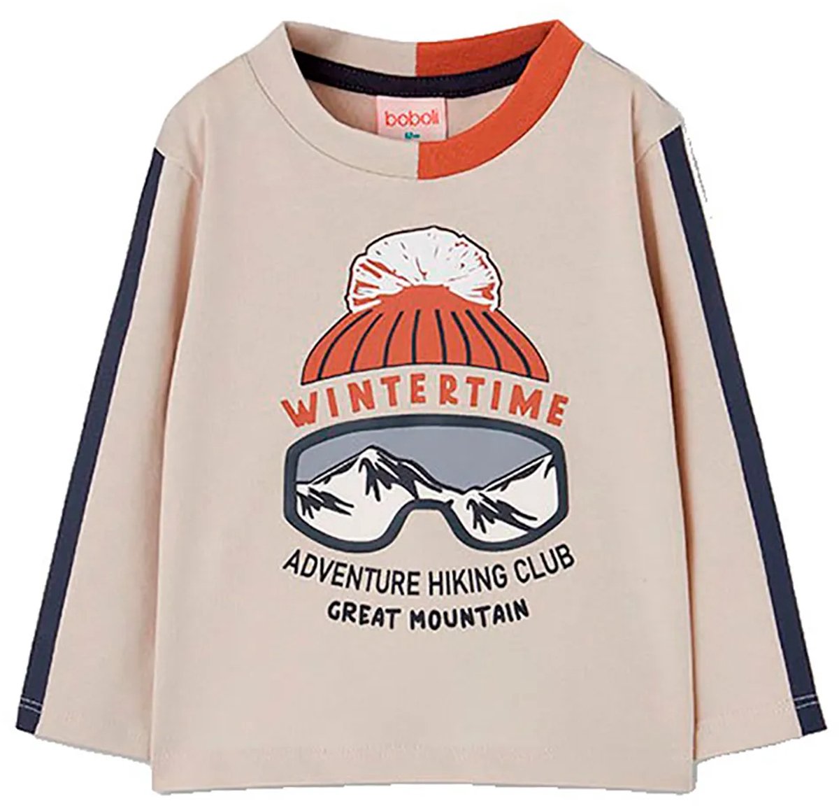 Boboli 534103 T-shirt Met Lange Mouwen Beige 7 Years Jongen