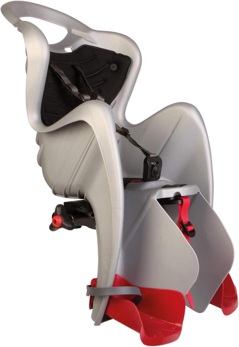 Kinder Fietsstoeltje - Achterzitje Fiets - Veilig Vervoer - Verstelbare Voetsteunen - Tot 22 kg - Zilver