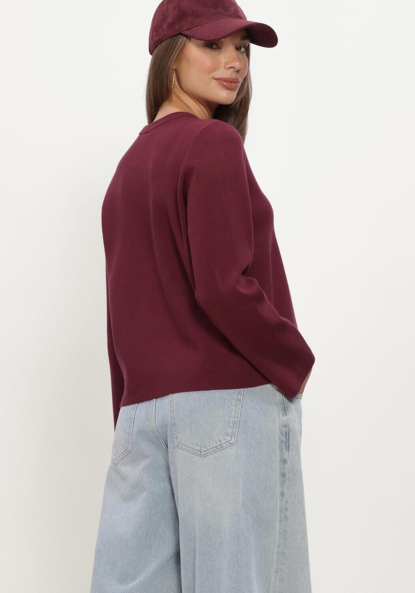 Object Objreynard O-neck Pullover Truien & vesten Dames - Sweater - Hoodie - Vest- Bordeaux - Maat S