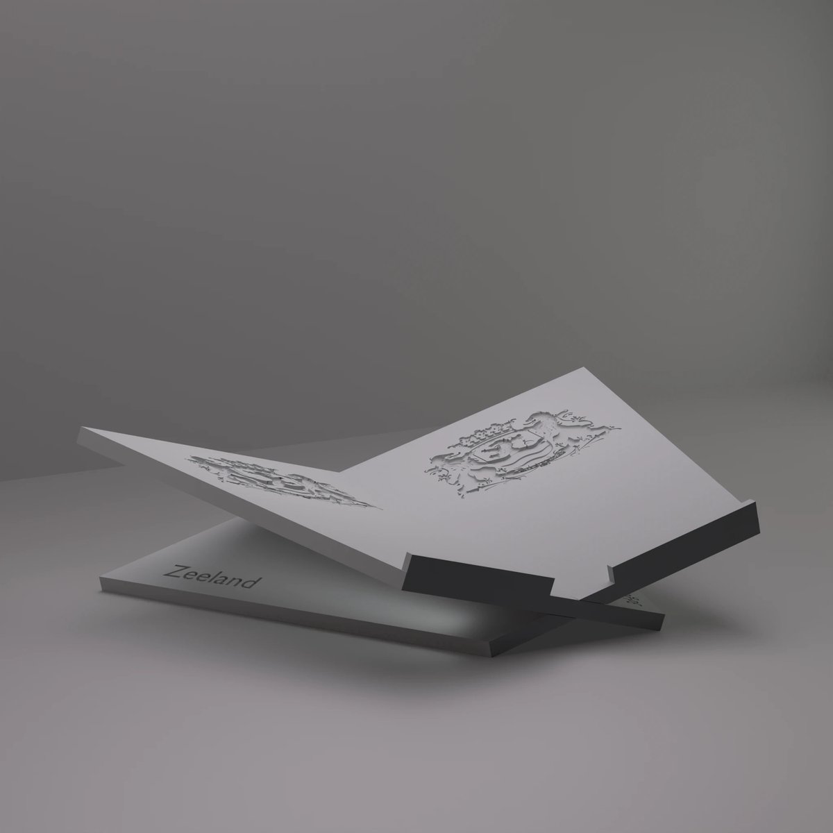 3d-gezellig Grote Boekenstandaard Zeeland - Boekensteun - Boekenhouder - Book Holder - 46*31*12 cm - Grijs - 100% gerecycled PLA (bioplastic)