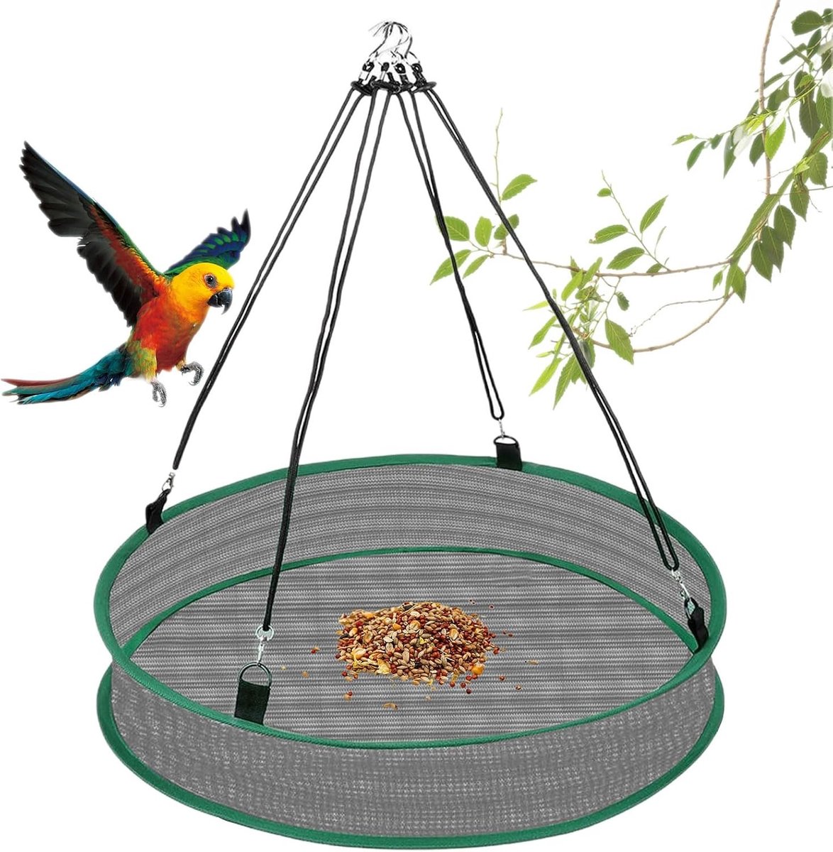Vogelvoederopvangbak - Grijs - 50,8 x 10,5 cm - Duurzaam Glasvezel - Voor Buiten in Tuin of Balkon