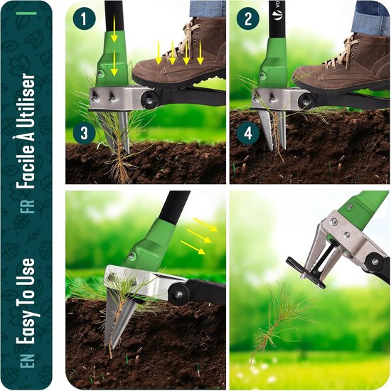 Handmatige Onkruidverdelger - Roestvrij Staal - 100 cm - Robuuste Tuinier Tool - Voor Tuin en Gazon — afbeelding 4