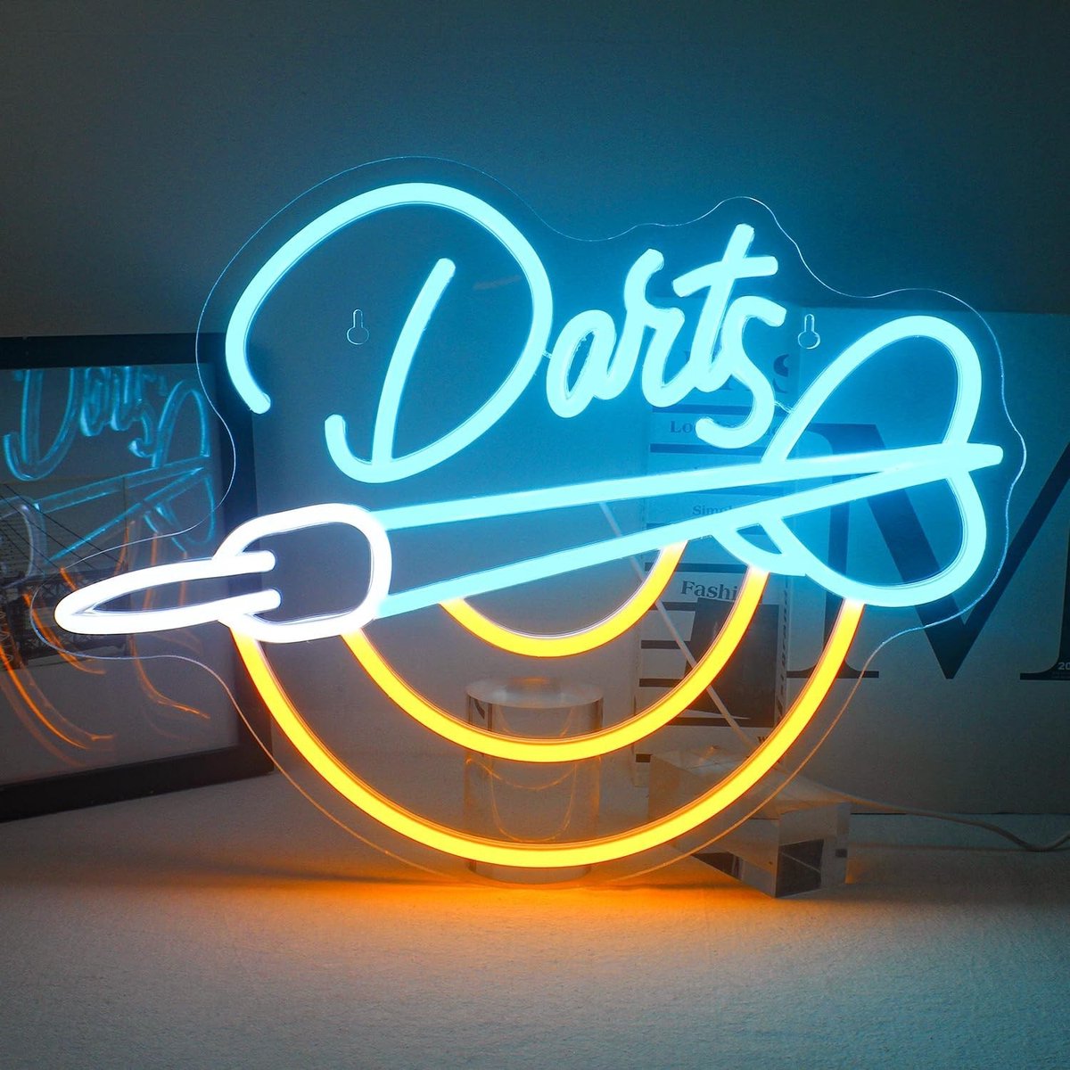 Neon bord darts bar led-bord - dartspel muurdecoratie voor speelkamer en kroeg