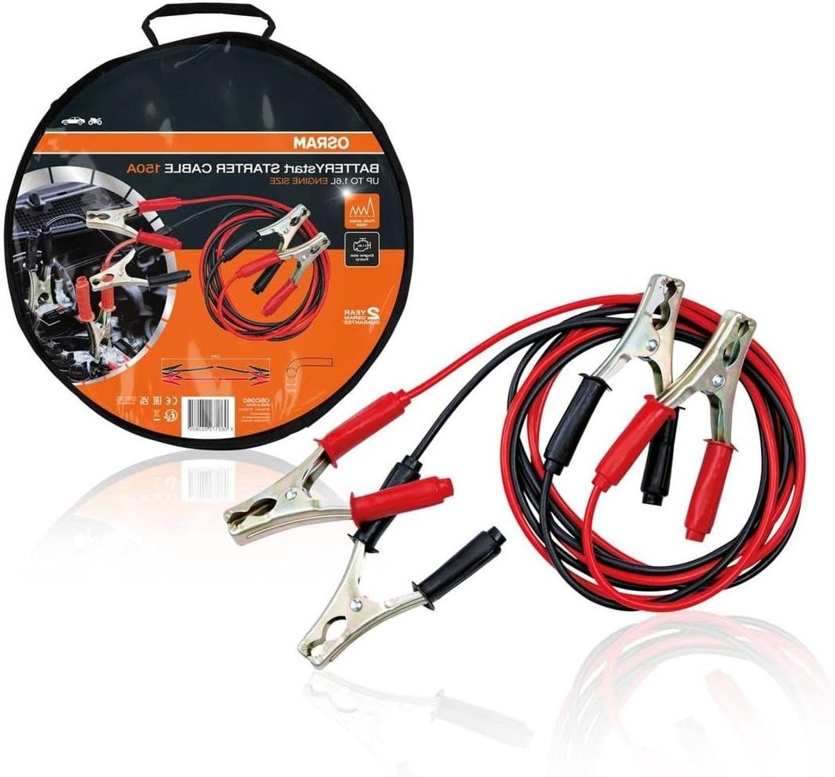 Startkabels 150A - Autostartkabel Accukabel - Auto Starten - Voor Benzinemotoren - 25 meter - Standard