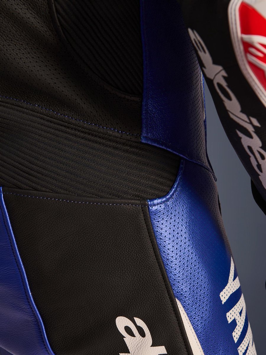 Alpinestars GP-R7 Yamaha Blue Perforated 1PC Leather Motorcycle Suit - One Piece Suit
