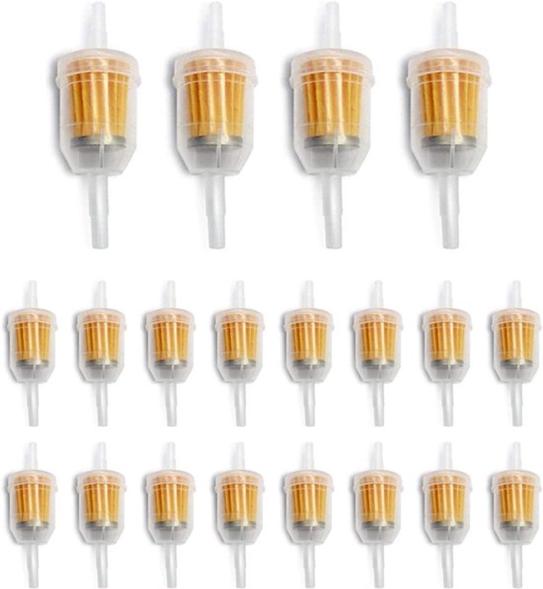 20 stuks Inline Brandstoffilter - Motorfietsen - 8mm 6mm - Universele benzine inline filtratie - Snelle brandstoffilter voor Motorfietsen en Auto's