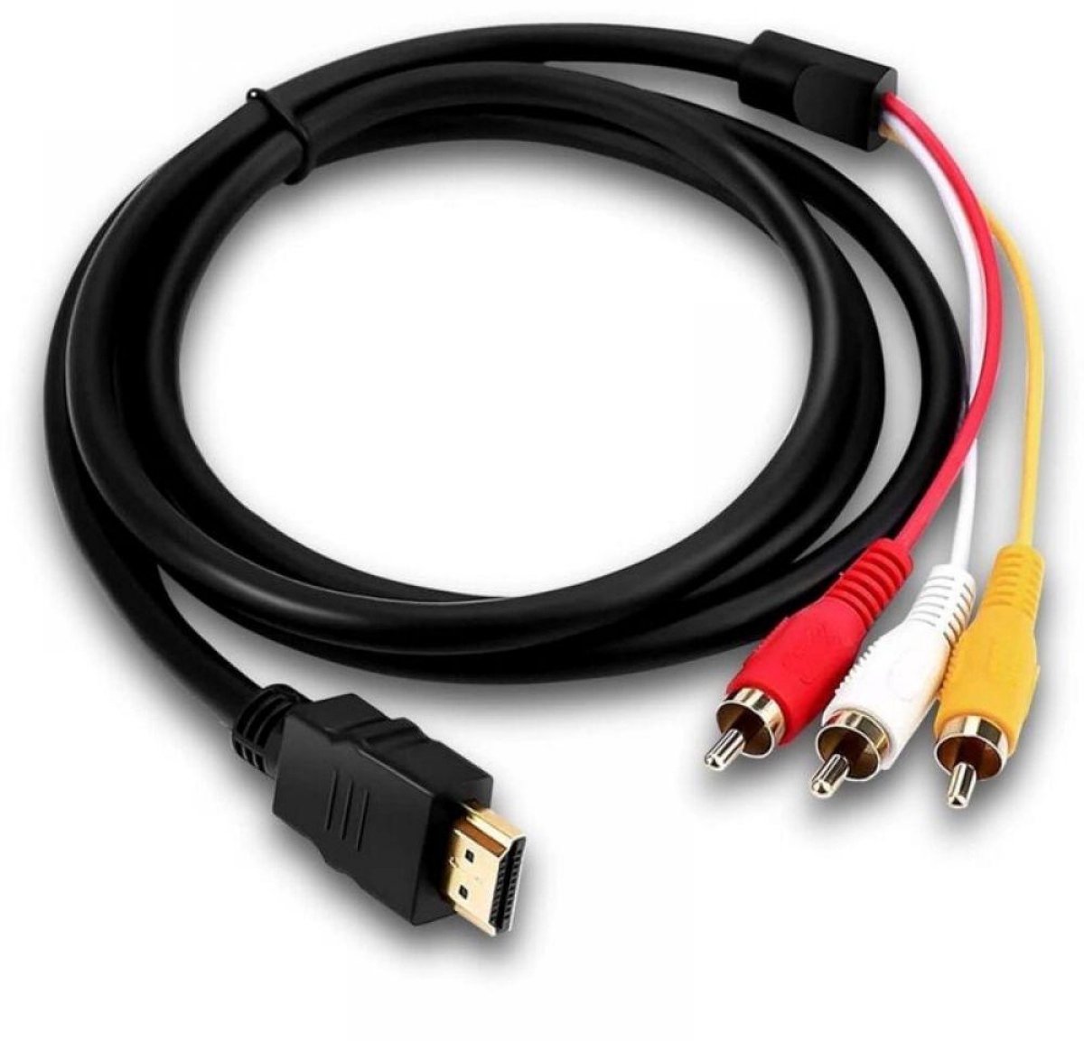 GELLDG HDMI naar 3RCA Kabel - HDMI Mannelijk naar RCA Audio Video AV Converter - 1,5m HD 1080P Signaal - Geschikt voor HDTV DVD Spelers - Kunststof Behuizing - Enkelvoudige Richting Overdracht