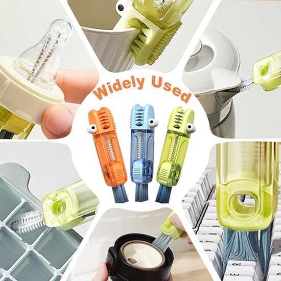 3-in-1 schoonmaak borstel - Gap Cleaner Borstels - Multifunctionele reinigingsborstel - draagbare - schoonmaak gereedschap - Geschikt voor het reinigen van verschillende spleten, zoals spleten in bekerdeksels - 6 stuks — afbeelding 4