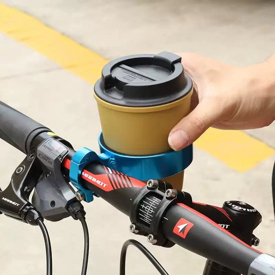 Fietsstuur Bekerhouder - 1 Stuk - Drinkfleshouder - Bidonhouder - Universele Bekerhouder - Fiets Accessoires - Fietsfleshouder - Drankhouder Fiets - Geschikt Voor Koffiebekers, Thee & Warme Dranken - Zilver — afbeelding 4