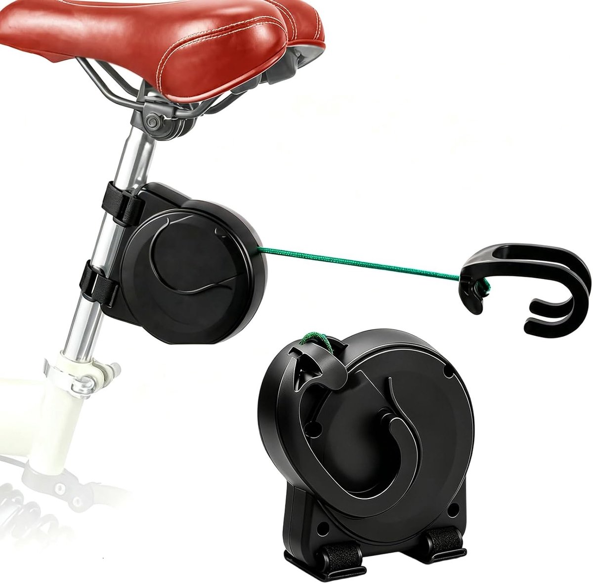 Fiets Sleeptouw voor Kinderen - Zwart en Groen - 2.6m - Elastisch Nylon Touw - Geschikt voor MTB en Stadsfiets