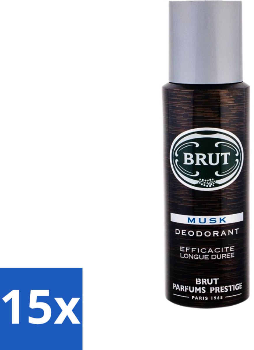 Brut - Deodorant - Spray - Musk - Klassieke mannengeur - 200ml - Bulkverpakking - 15 stuks