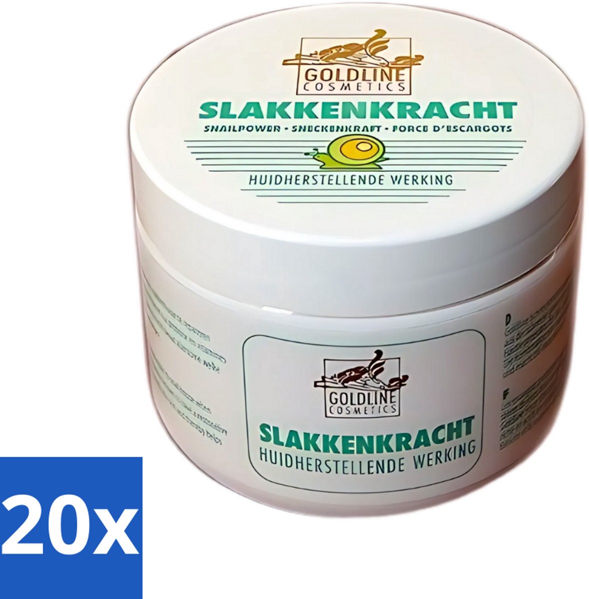 20 x Goldline - Bodycrème - Slakkenkracht - Huidverzorging - Verzachtend - 250 ml - Huidverzorging - Slakkenkracht - Bodycrème - Hydratatie - Huidherstel