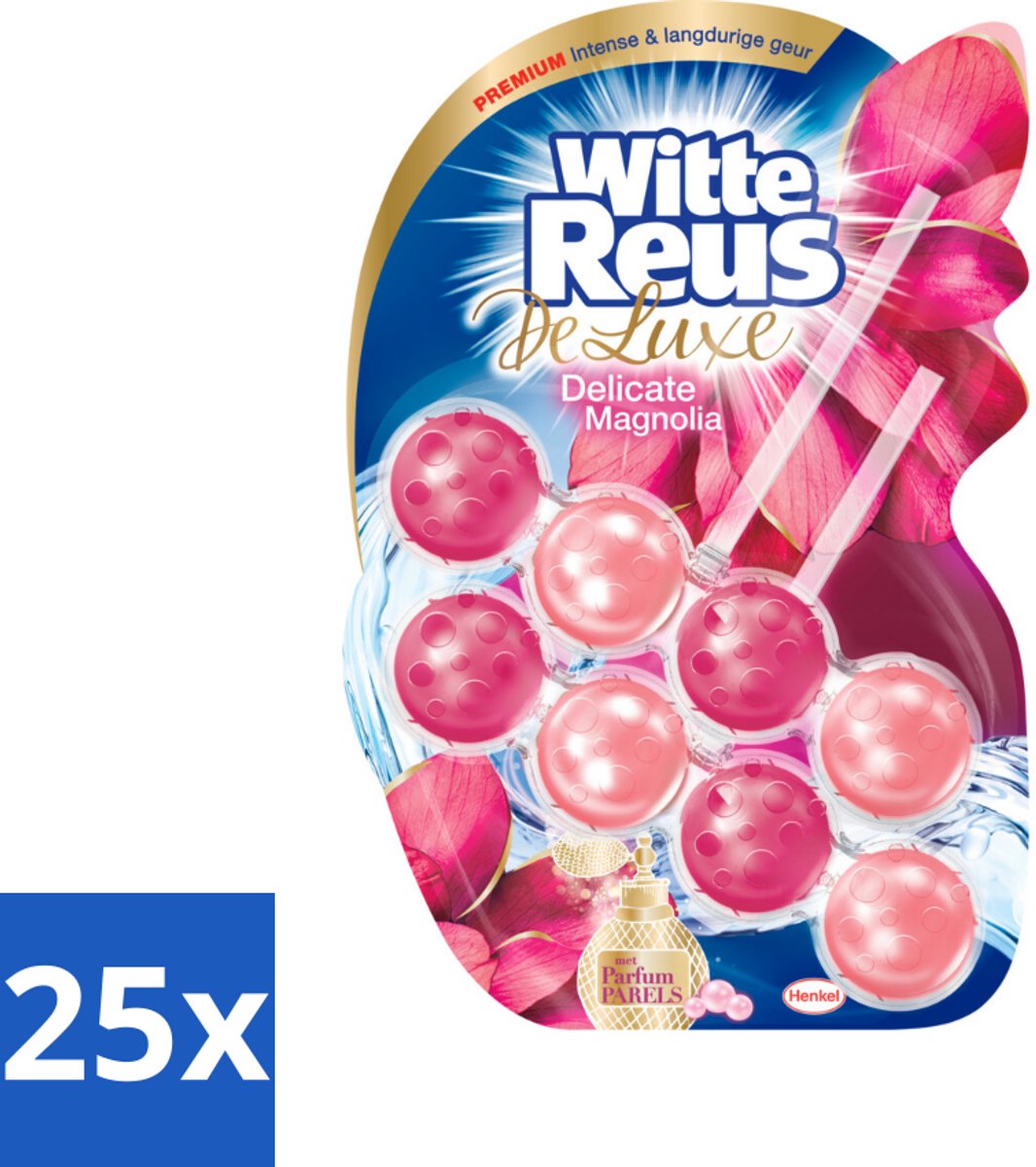 25 x Witte Reus Toiletblok DeLuxe Delicate Magnolia 2 stuks per verpakking - Toiletblok - Toilet Reinigen - Toilet Geur - Toilet Hygiëne - Toilet Verzorging