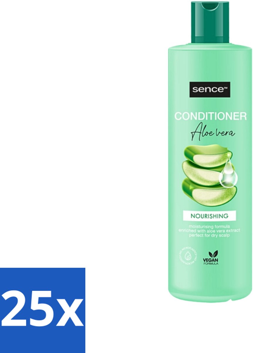 25 x Sence - Aloë Vera - Shampoo - Verzachtend - 400 ml - Aloë Vera Shampoo - Verzachtend Shampoo - Droog Haar Shampoo - Beschadigd Haar Shampoo - Gezond Haar