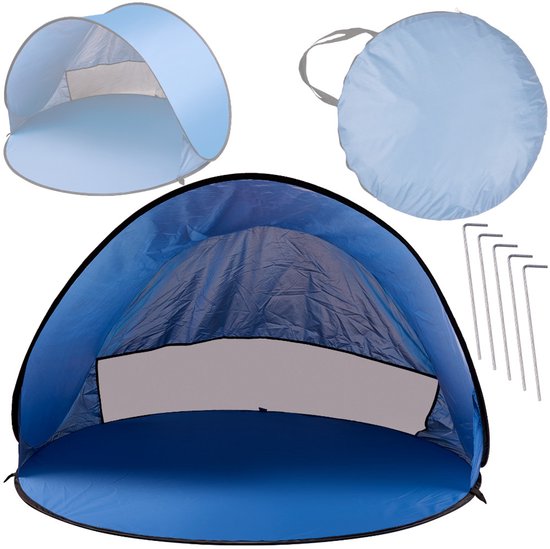 Strandtent Groot Zelfopvouwbaar Automatisch Strandtuinscherm Xl 146x146cm + Hoes — afbeelding 3