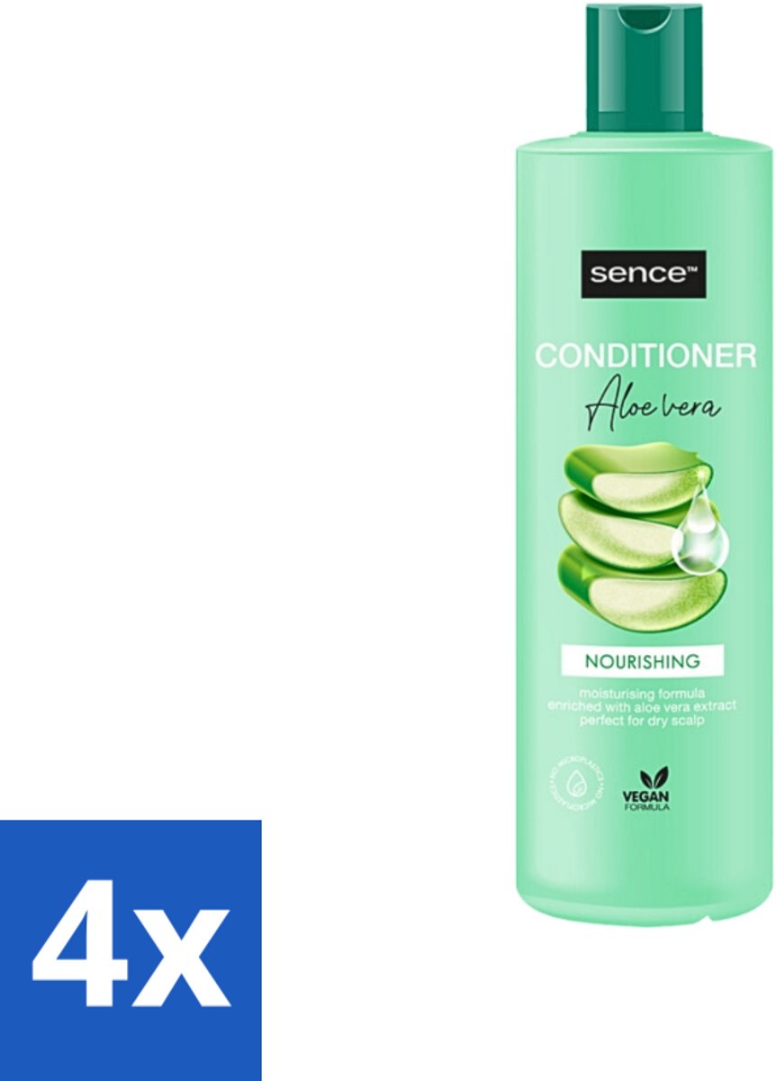 4 x Sence - Aloë Vera - Shampoo - Verzachtend - 400 ml - Aloë Vera Shampoo - Verzorgend Haar - Droog Haar - Beschadigd Haar - Gezond Haar