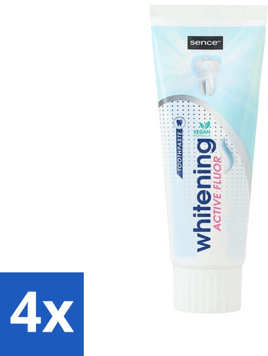 4 x Sence - Whitening - Tandpasta - Met Fluor - 75 ml - Tandpasta - Witte Tanden - Fluoride - Whitening - Frisse Adem