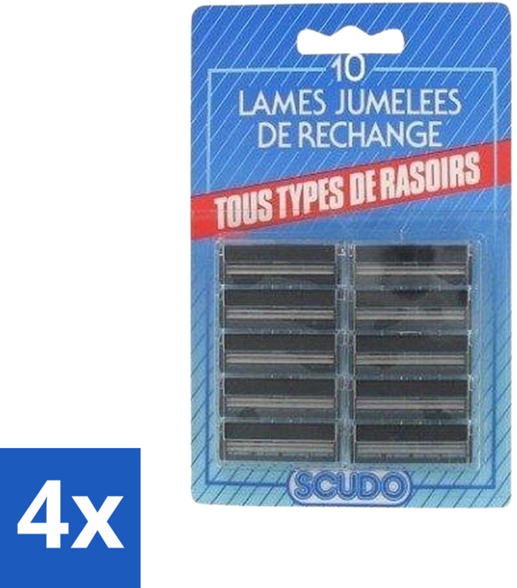 4 x Scudo - Scheermesjes - 2 Scheerbladen - Vervangmesjes voor Gillette G2 & Contour - 10 Mesjes - Scheermesjes - Scudo Mesjes - Alternatief Voor Gillette G2 - Alternatief Voor Gillette Contour - Gillette G2 Mesjes
