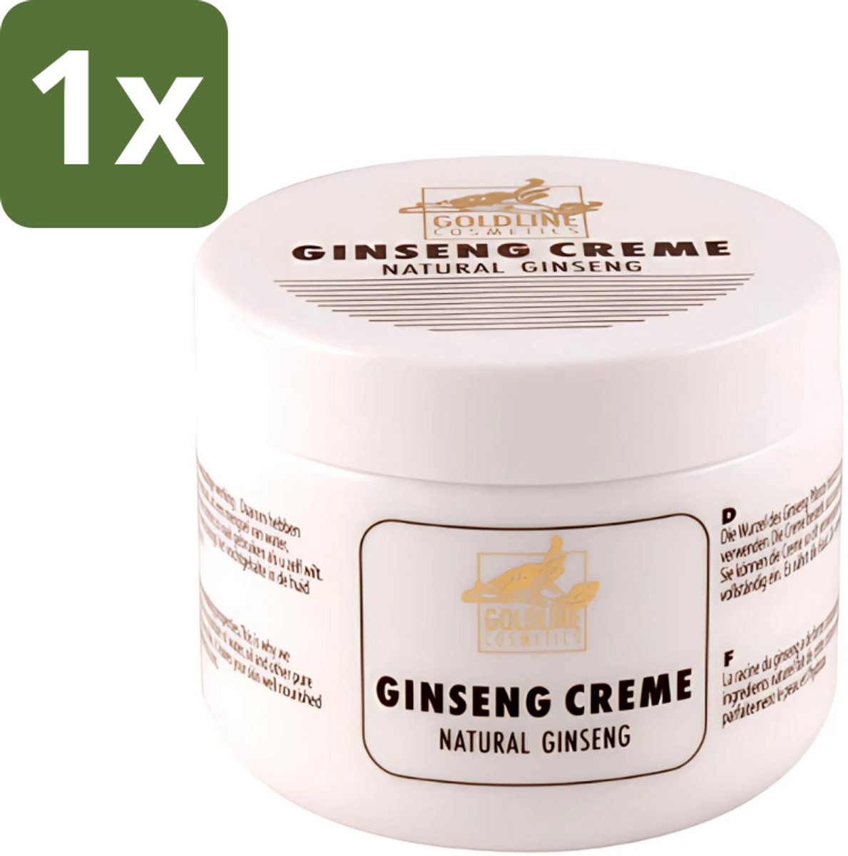 1 x Goldline - Bodycrème - Natural Ginseng - Verzorgend & Versterkend - 250 ml - Ginseng Bodycrème - Huidverzorging - Natuurlijke Huidcrème - Huidversterking - Hydratatie