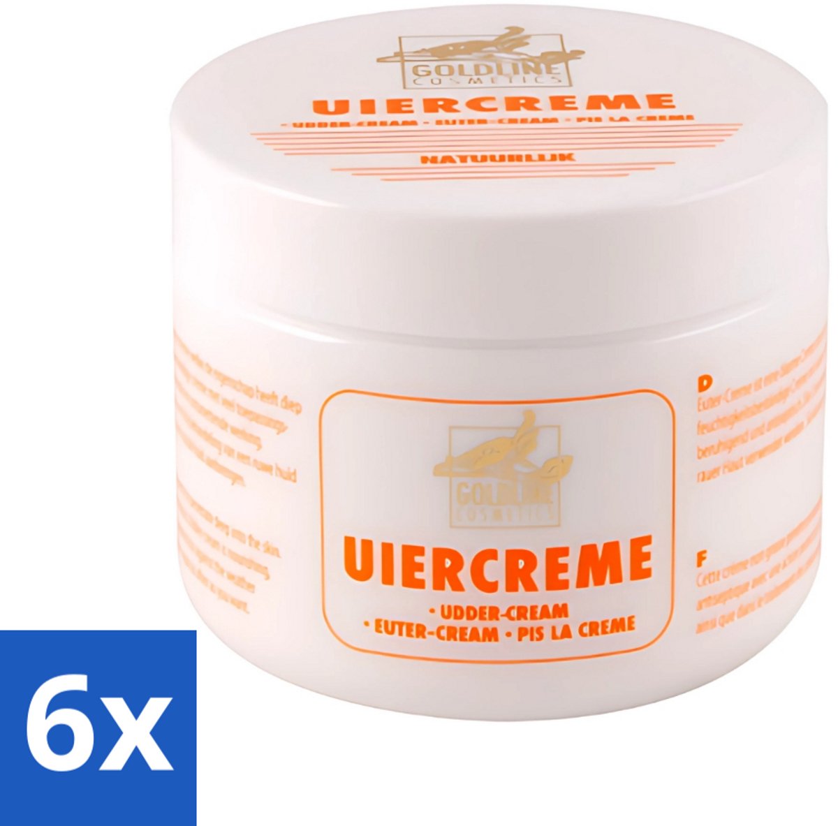 6 x Goldline - Uiercrème - Huidverzorging - Intensief Hydraterend - 250 ml - Uiercrème - Huidverzorging - Hydratatie - Droge Huid - Gevoelige Huid