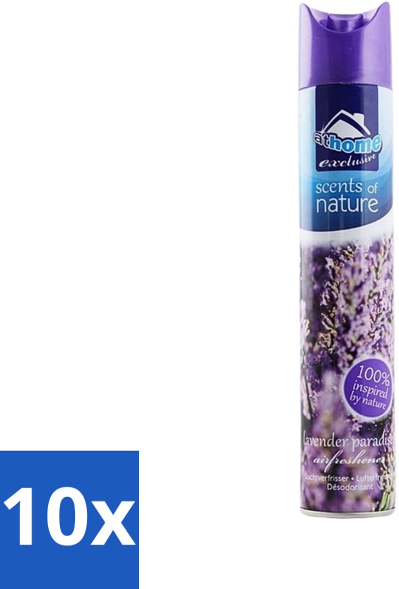 10 x At Home - Scents Of Nature - Luchtverfrisser - Geïnspireerd Door Natuur - 400 ml - Luchtverfrisser - Natuurlijke Geur - Lavendel - Geur Neutraliseren - Frisse Geur