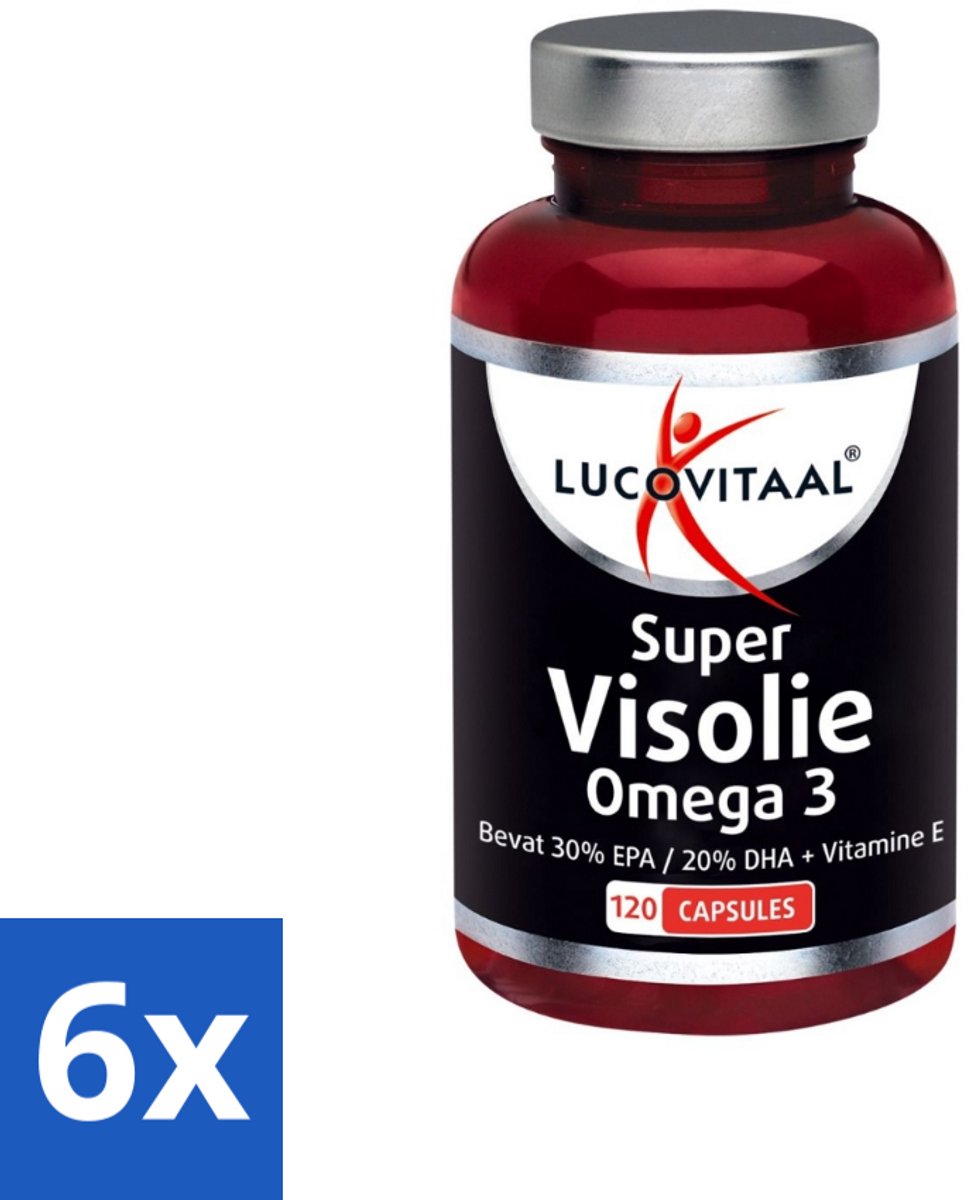 6 x Lucovitaal - Visolie - Super Omega 3 - 120 Capsules - Omega 3 - Hart - Hersenen - Gezichtsvermogen - Visolie
